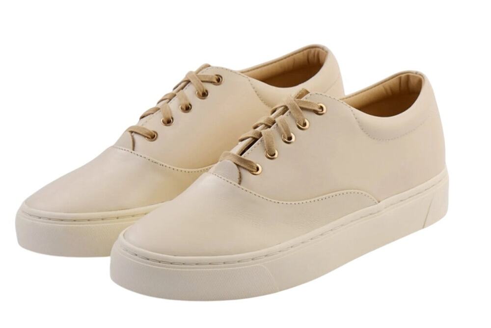 Nisolo Womens Everyday Casual Sneakers Size 10 Tan Cream Leather Waterproof NIB
